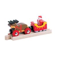 Bigjigs houten kerstman, slee en rendier