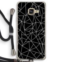 Geometrische lijnen wit: Samsung Galaxy A3 (2016) Transparant Hoesje met koord