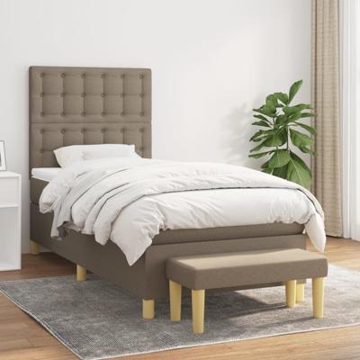 Boxspring met matras stof taupe 90x190 cm