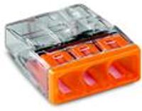 Wago lasklem 3 polig oranje transparant doos (10 stuks) 2273-203