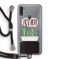 I love cacti: Samsung Galaxy A11 Transparant Hoesje met koord