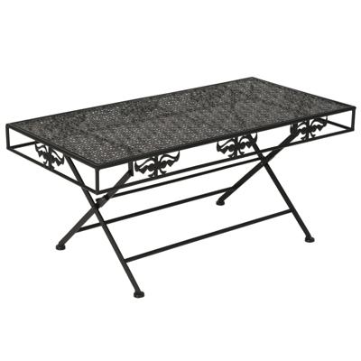 Salontafel vintage stijl inklapbaar 100x50x45 cm metaal zwart