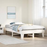 Bedframe zonder matras massief grenenhout wit 135x190 cm