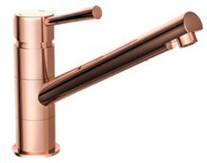 CORNWALL ééngreepsmengkraan keuken, koper-look kraan met draaibare uitloop en draaibereik 150° keramische schijven geluidsarme, verwisselbare 35 mm-cartouche flexibele metalen aansluitslangen
