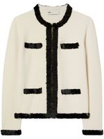 Tory Burch cardigan Kendra à ornements de sequins - Blanc