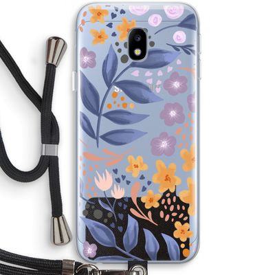 Flowers with blue leaves: Samsung Galaxy J3 (2017) Transparant Hoesje met koord