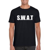 Politie SWAT tekst t-shirt zwart heren - thumbnail