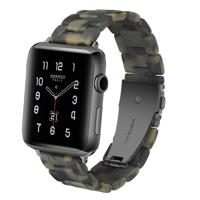 Simple Fashion Resin Watch Strap for Apple Watch Series 5 & 4 40mm & Series 3 & 2 & 1 38mm(Dumb Army Green)
