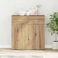 Dressoir artisanaal eikenkleurig 79 x 38 x 80 cm Bewerkt hout