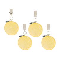 Excellent Houseware Tafelkleedgewichtjes/hangers - 4x - citroen - kunststeen - geel