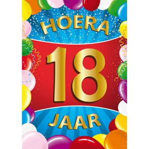 18 jaar verjaardag versiering poster - 59 x 84 cm - leeftijd feestartikelen