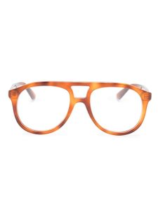 Gucci Eyewear lunettes de vue rondes à effet écailles de tortue - Marron