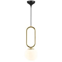 Hanglamp Shapes Design For The People messing en opaalglas E27 fitting