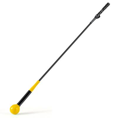 Golfswingtrainer Trainingsstick voor Warming-up met Verzwaarde Kop voor Grip Geel