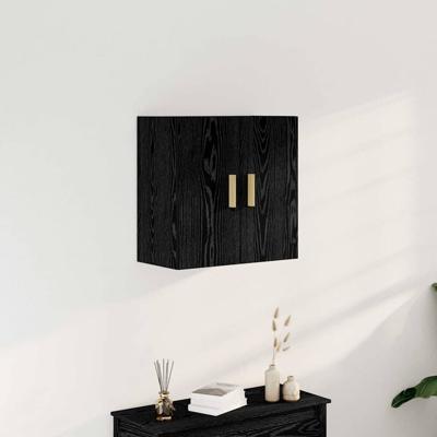 Wandkast Zwart eiken 60 x 30 x 60 cm Bewerkt hout