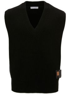 JW Anderson débardeur en mérinos Sim Card à col v - Noir