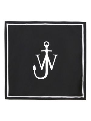 JW Anderson foulard en soie à logo imprimé - Noir