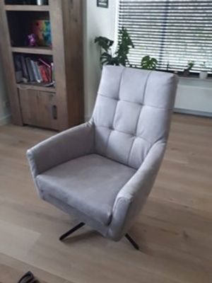 Leren draaifauteuil volledig gestoffeerd - met hoge rug en stervoet - grijs leer - Echt leer, Modern, ontdek de vele Leersoorten en Kleuren bij ShopX