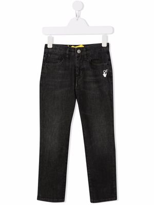 Off-White Kids jean à rayures Diag - Noir