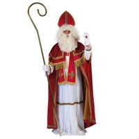 5-delige Sinterklaas kostuum set polyester met mijter voor volwassenen - thumbnail