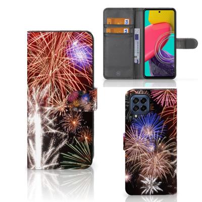 Samsung Galaxy M53 | Wallet Case | met Pasjes | Vuurwerk Samsung Galaxy M53 | Wallet Case | met Pasjes | Vuurwerk
