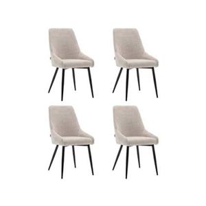 Furnihaus Eetkamerstoel Oscar Boucle Beige Set van 4