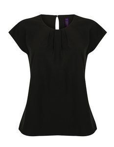 Henbury W597 Ladies` Pleat Front Short Sleeve Blouse