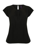 Henbury W597 Ladies` Pleat Front Short Sleeve Blouse - thumbnail