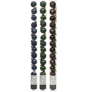 42x Stuks kunststof kerstballen mix donkerbruin/donkerblauw/donkergroen 3 cm - Kerstbal