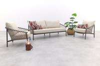 4 Seasons Allora stoel-bank loungeset - zand/terre 4 Seasons Allora stoel-bank loungeset - zand/terre