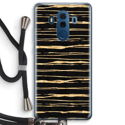 Gouden strepen: Huawei Mate 10 Pro Transparant Hoesje met koord
