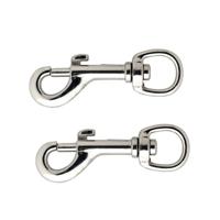 Musketonhaak - 6x stuks - vernikkeld - 9,7 x 2,5 cm - hondenlijnhaak