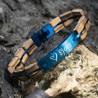 Sapphire Blue - Gepersonaliseerde Houten Armband