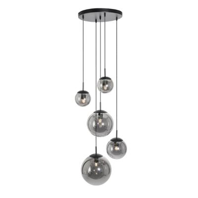 Steinhauer 5-lichts vide hanglampBolique zwart met smoke glas - 2730ZW