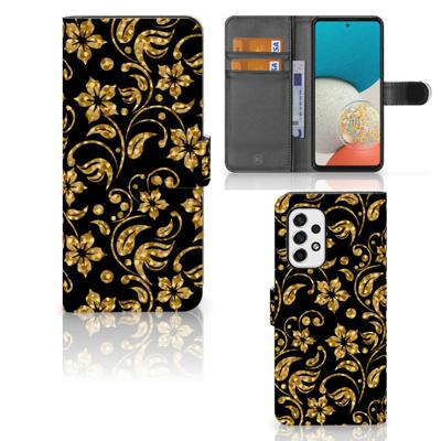 Samsung Galaxy A53 Hoesje Gouden Bloemen Samsung Galaxy A53 Hoesje Gouden Bloemen