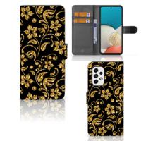 Samsung Galaxy A53 Hoesje Gouden Bloemen