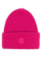 Moncler bonnet en laine à patch logo - Rose - thumbnail