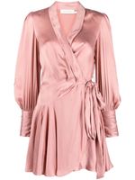 ZIMMERMANN robe en soie à effet cache-cœur - Rose