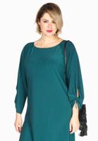 Yoek Dress knot sleeves | Groen | Maat 50/52