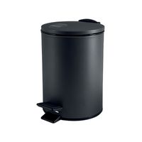 Spirella Pedaalemmer Cannes - zwart - 5 liter - metaal - L20 x H27 cm - soft-close - toilet/badkamer   -