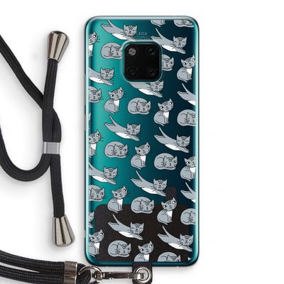 Poezen: Huawei Mate 20 Pro Transparant Hoesje met koord
