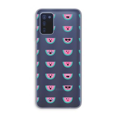 Smiley watermeloenprint: Samsung Galaxy A03s Transparant Hoesje