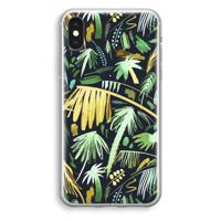 Tropical Palms Dark: iPhone XS Transparant Hoesje - thumbnail