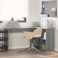 Bureau met plank Grijs sonoma 142 x 102 x 73 cm Bewerkt hout
