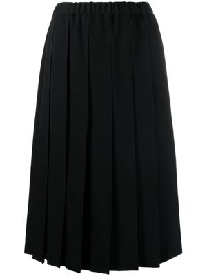 Comme Des Garçons Girl jupe mi-longue en laine à design plissé - Noir