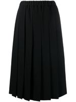 Comme Des Garçons Girl jupe mi-longue en laine à design plissé - Noir