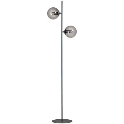 ETH Design vloerlampDavina 2-lichts zwart met smoke glas - 05-VL8190-30