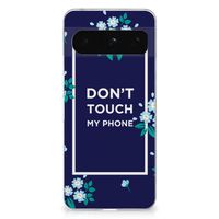 Google Pixel 8 Pro Silicone-hoesje Flowers Blue DTMP - thumbnail