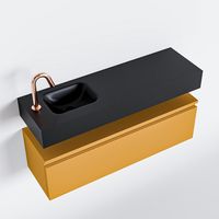 Toiletmeubel Mondiaz Andor | 100 cm | Meubelkleur Ocher | Lex vrijhangend wastafel Urban Links | 1 kraangat