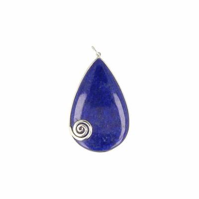 Zilveren Hanger Lapis Lazuli Spiraal